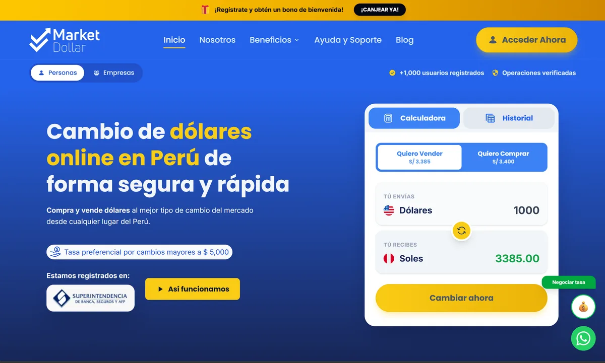 Captura de pantalla del proyecto Market Dollar